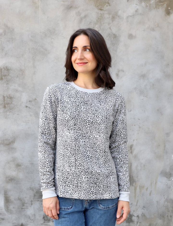 Leopard Print Organic Fleece Sweater