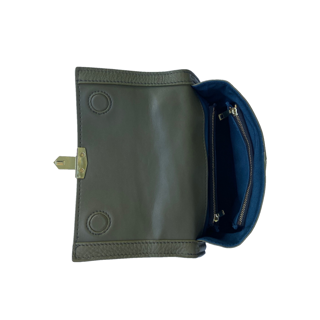 Susu The Linda Leather Convertible Backpack Purse - Olive Green