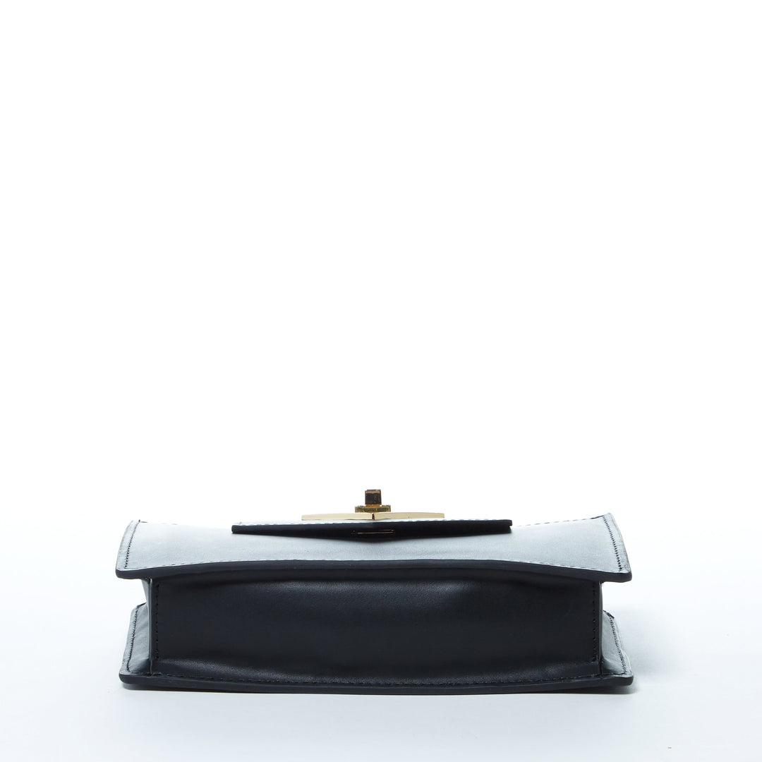 SUSU Mini Crossbody Bag Black Leather Purse Wristlet Women's Handbag