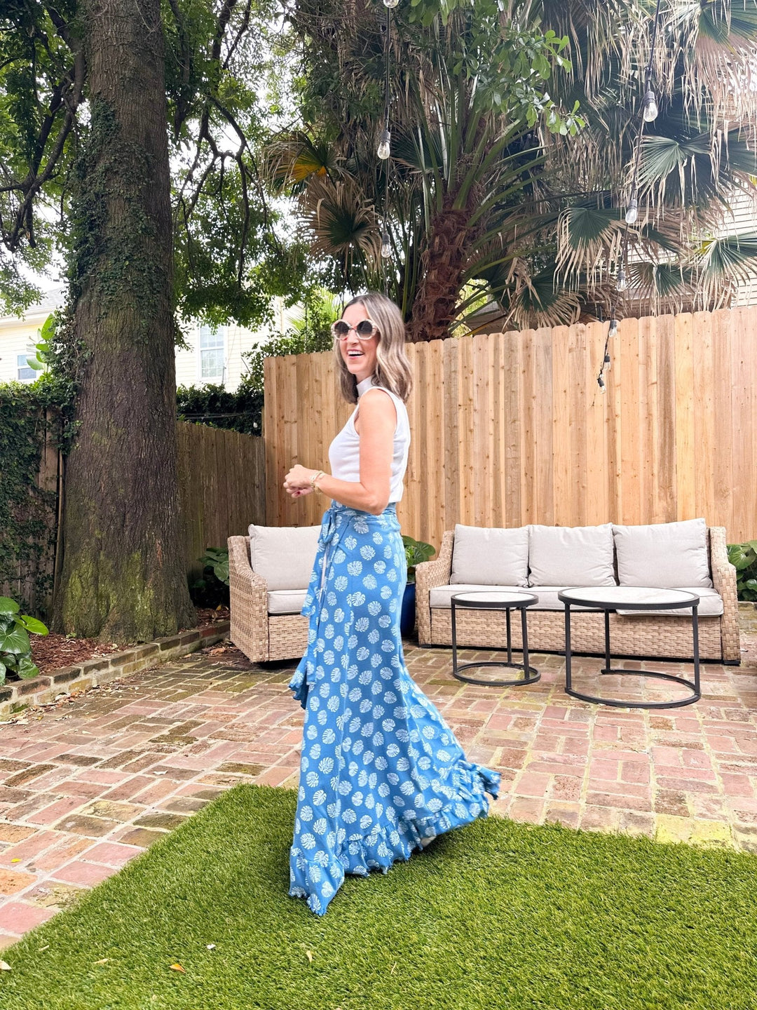 Monstera Organic Cotton Wrap Skirt