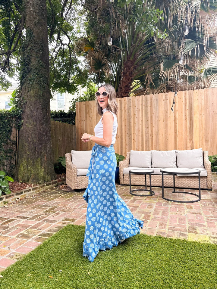 Monstera Organic Cotton Wrap Skirt