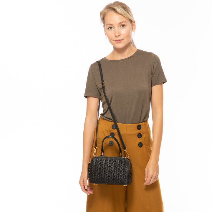 Susu The Kayla Woven Leather Bag - Black