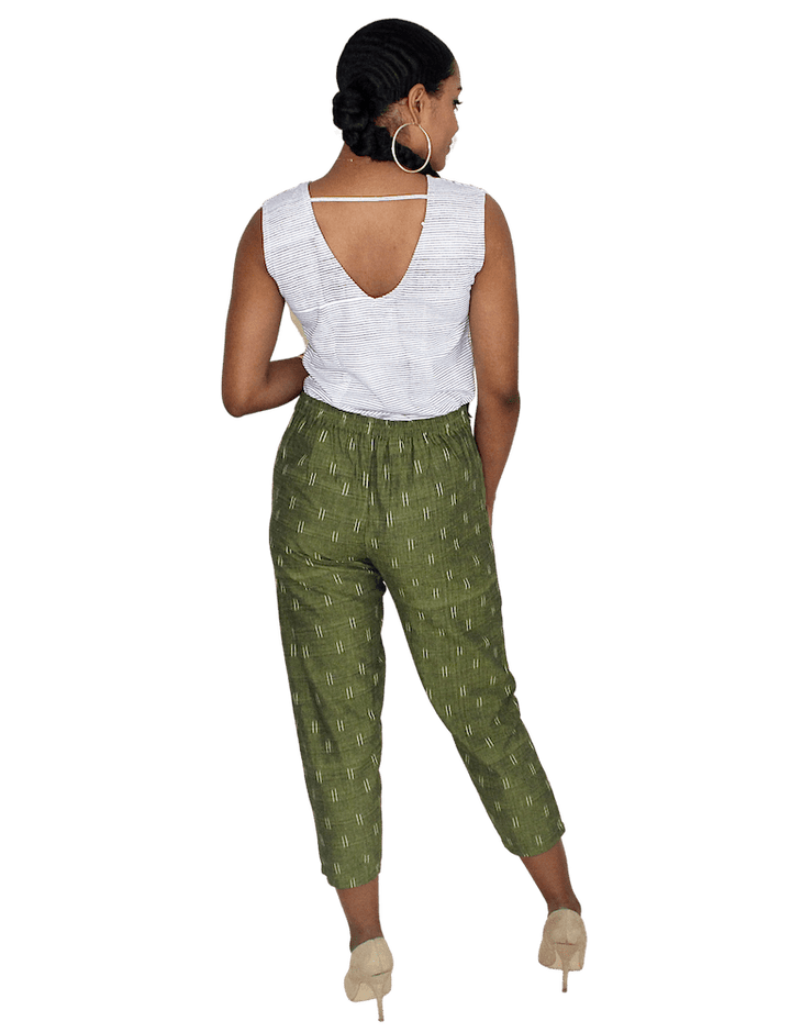 Olive Crop Pants : Pre-Loved