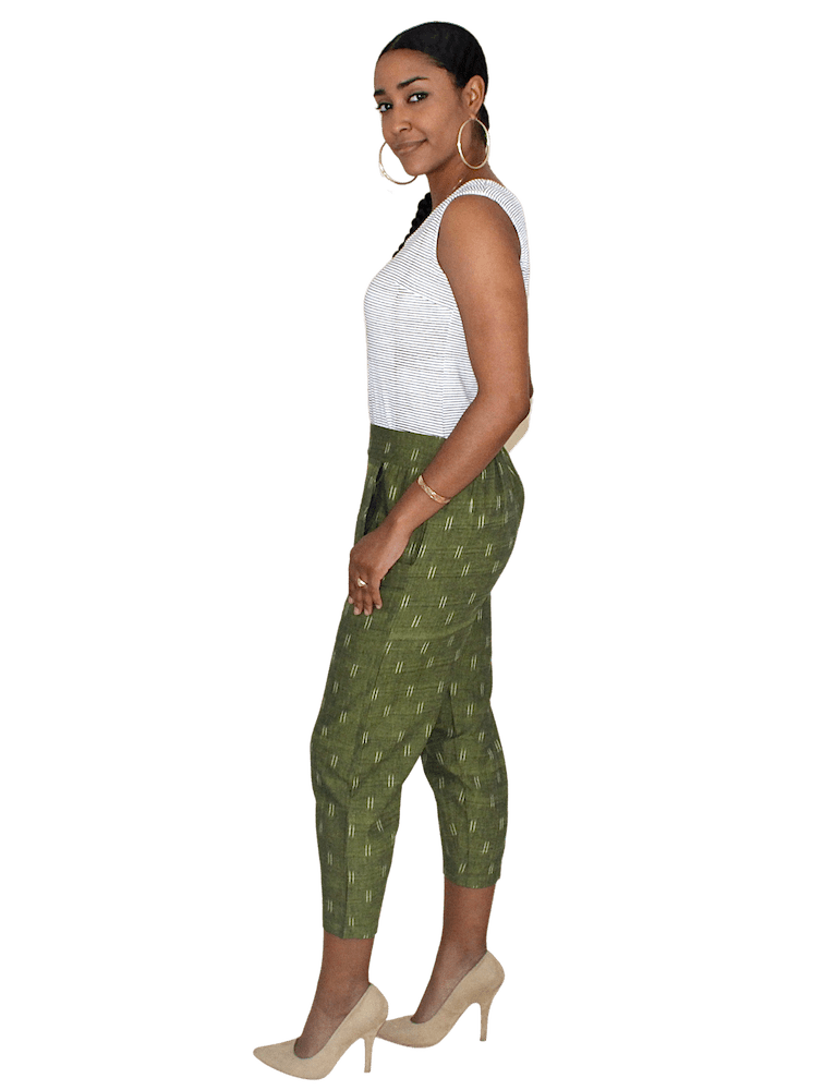 Olive Crop Pants : Pre-Loved