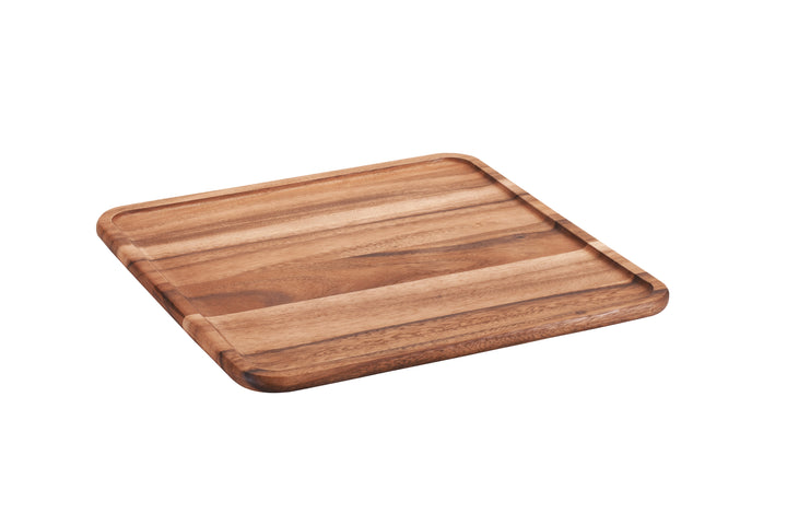 Square Lazy Susan made of Acacia Wood, 16-inch, ideal for easy access to spices and napkins with smooth ball bearing swivel.
