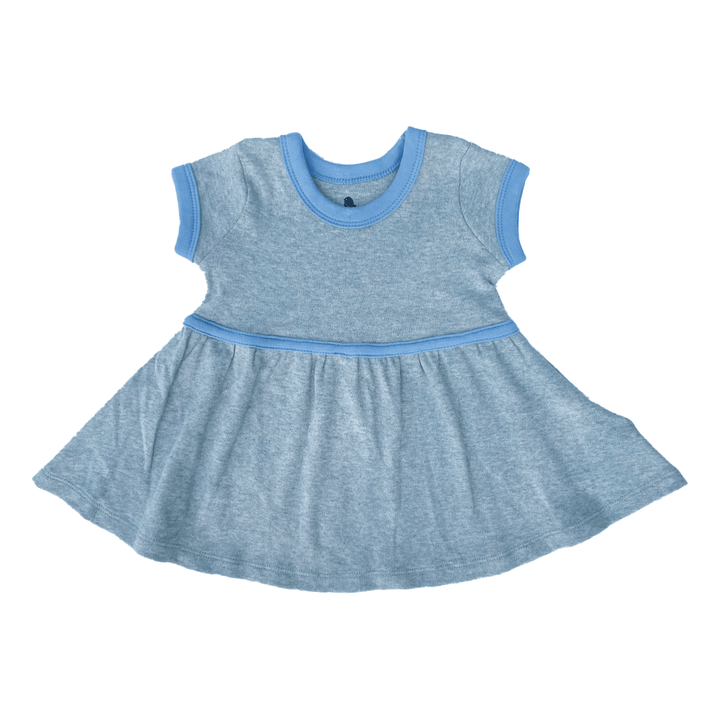 short sleeve twirl dress | periwinkle colorblock