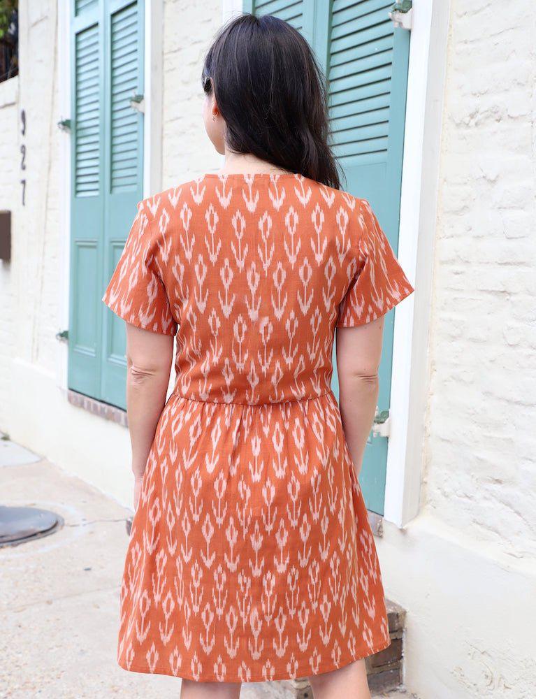 Pumpkin Spice Organic Cotton Button Dress