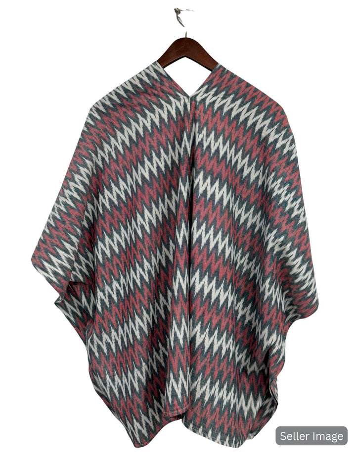 Red Zig Zag Poncho : Pre-Loved
