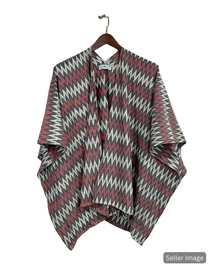 Red Zig Zag Poncho : Pre-Loved