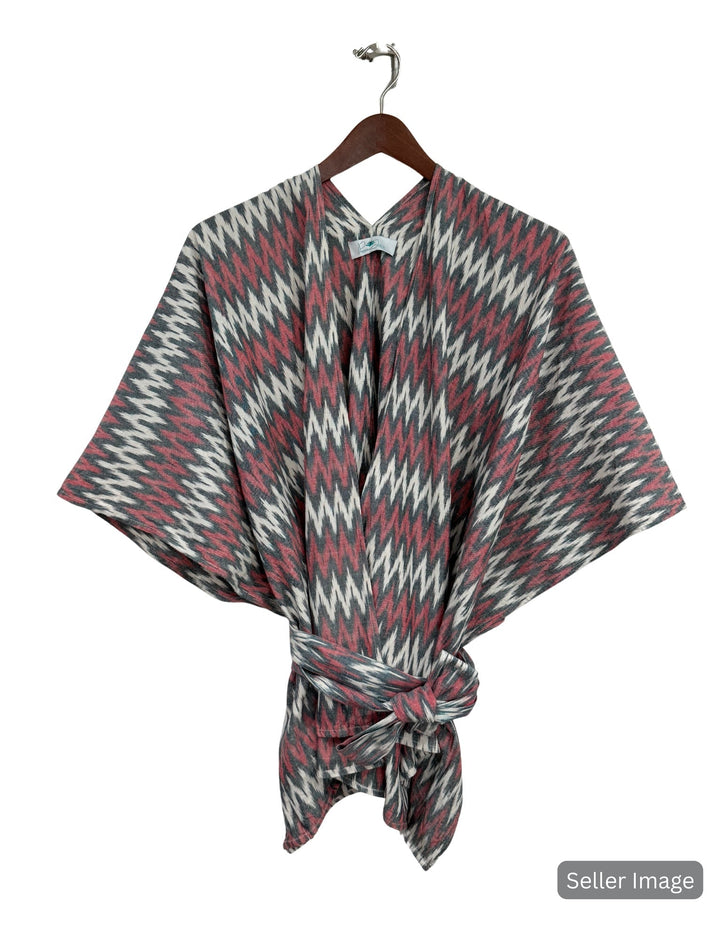 Red Zig Zag Poncho : Pre-Loved