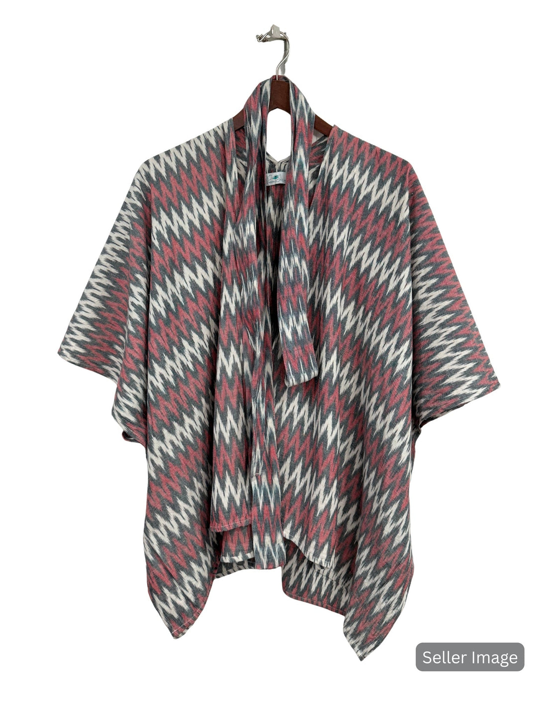 Red Zig Zag Poncho : Pre-Loved