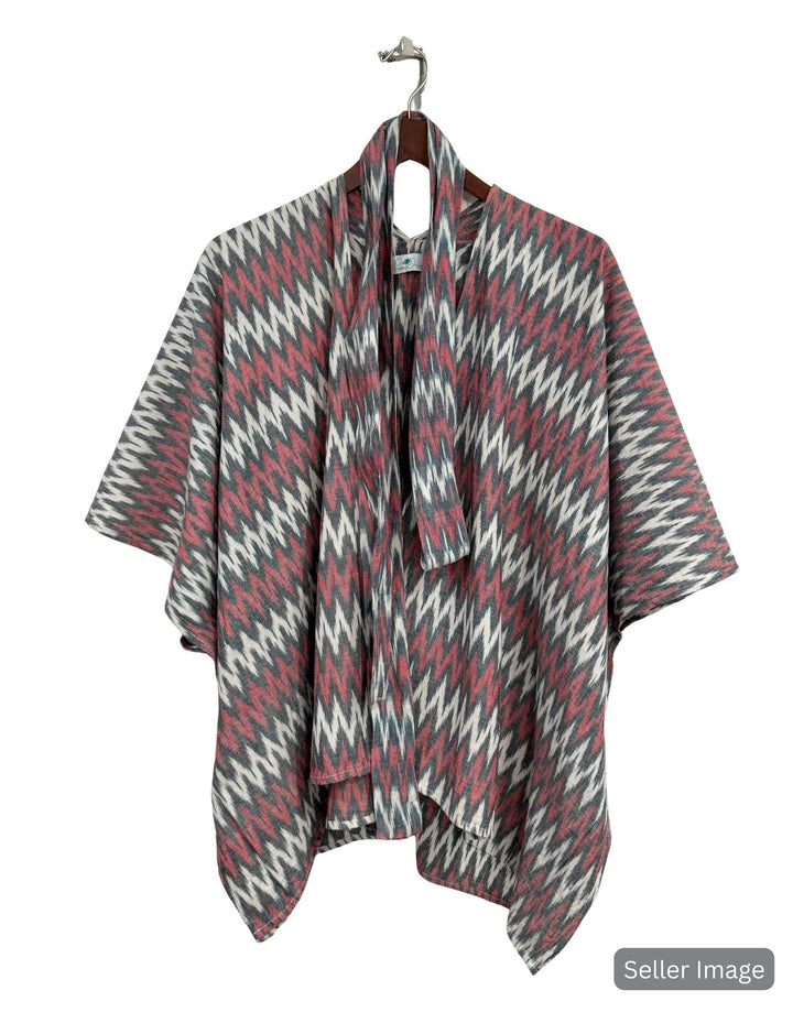 Red Zig Zag Poncho : Pre-Loved