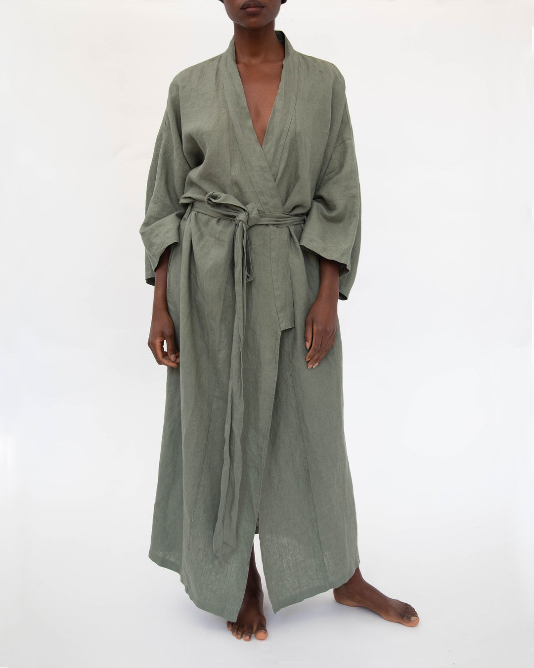 linen kimono dressing gown Linen Robe, Custom Colors Linen Kimono Robe, Stonewashed Linen Long Dressing Gown, Raw Linen Clothes, Washed Linen Bathrobe, Wedding Robe