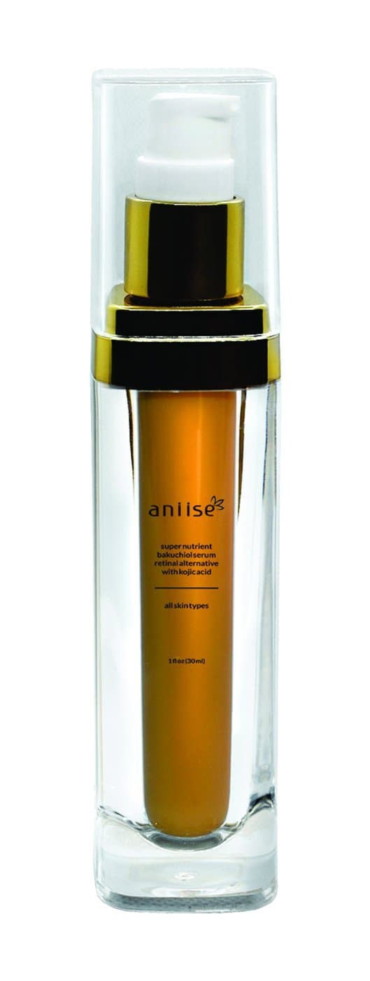 Luxury skincare serum bottle for anti-aging routine, promotes collagen and elastin, in a sleek glass design for optimal hydration.