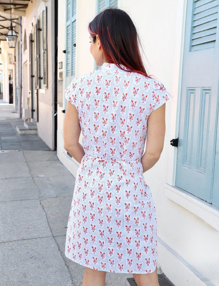 Striped Crawfish Organic Cotton Button Dress