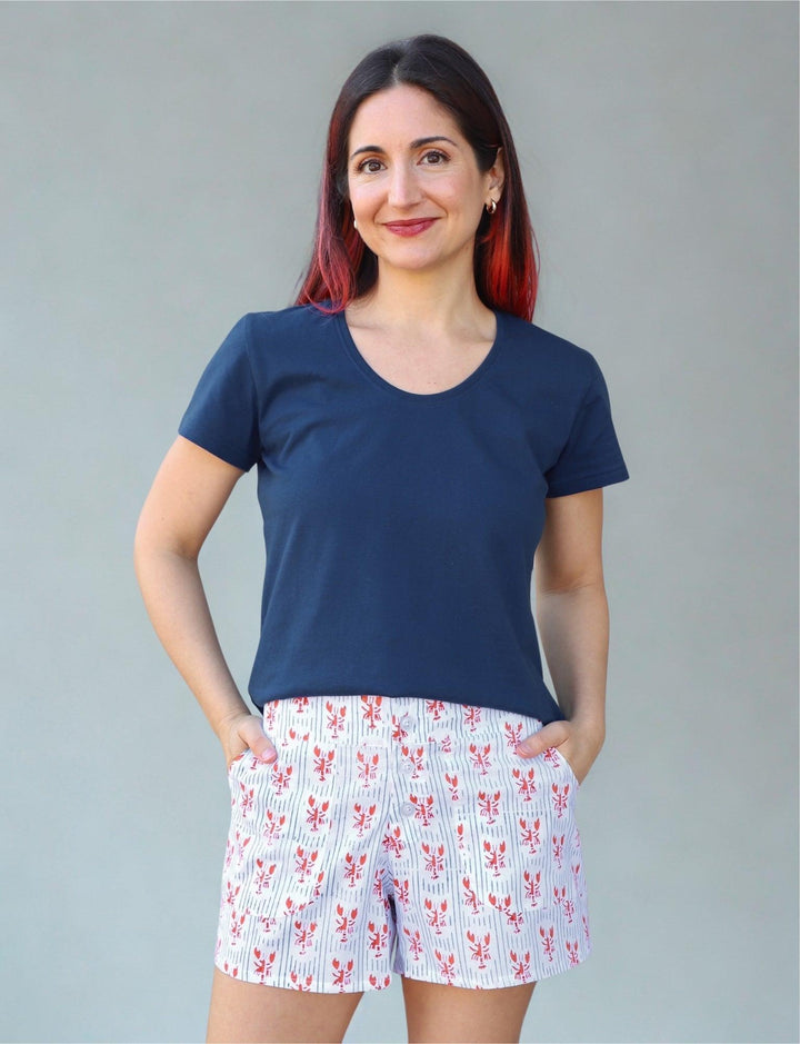 Striped Crawfish Organic Cotton Shorts