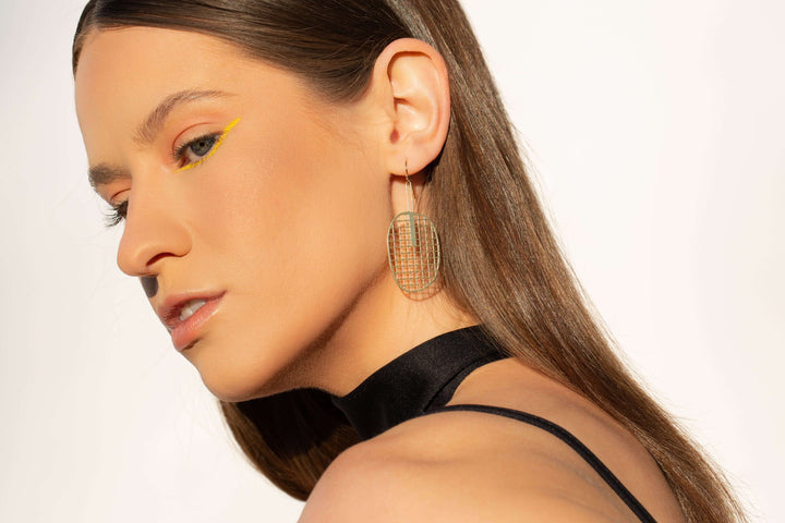Fan Earrings | Brass Statement Earrings