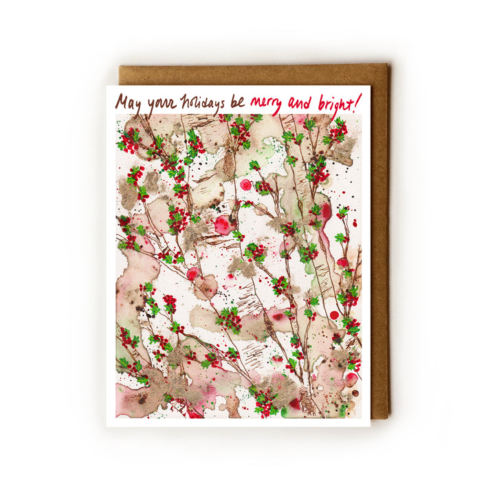 Holiday Hollyberries - Blank Card