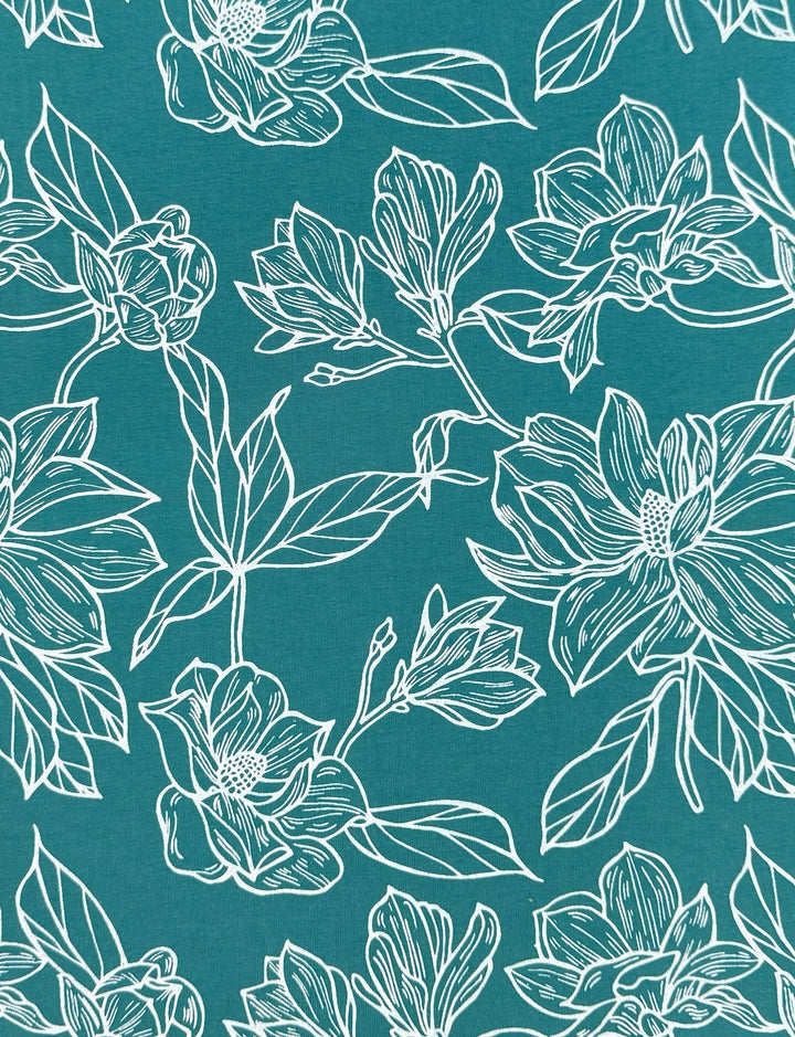 Teal Magnolia Organic Maxi Dress