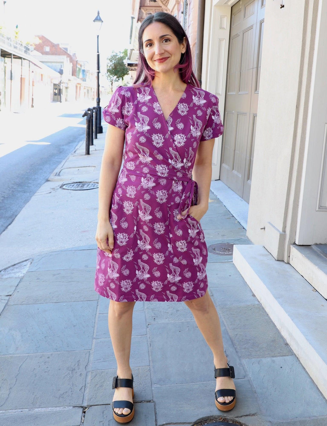 Tiger Bloom Organic Wrap Dress