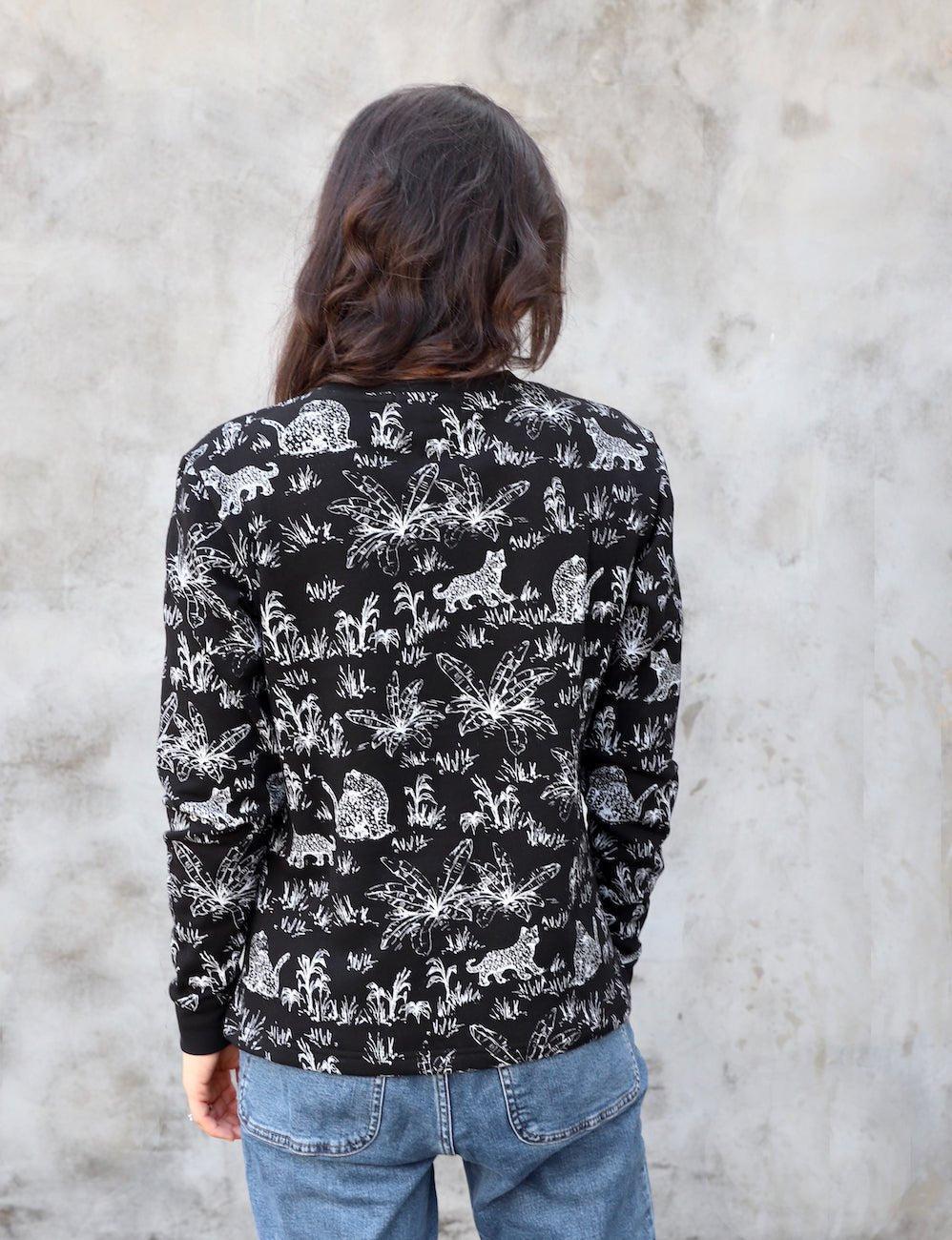 Tigress Black Organic Fleece Sweater