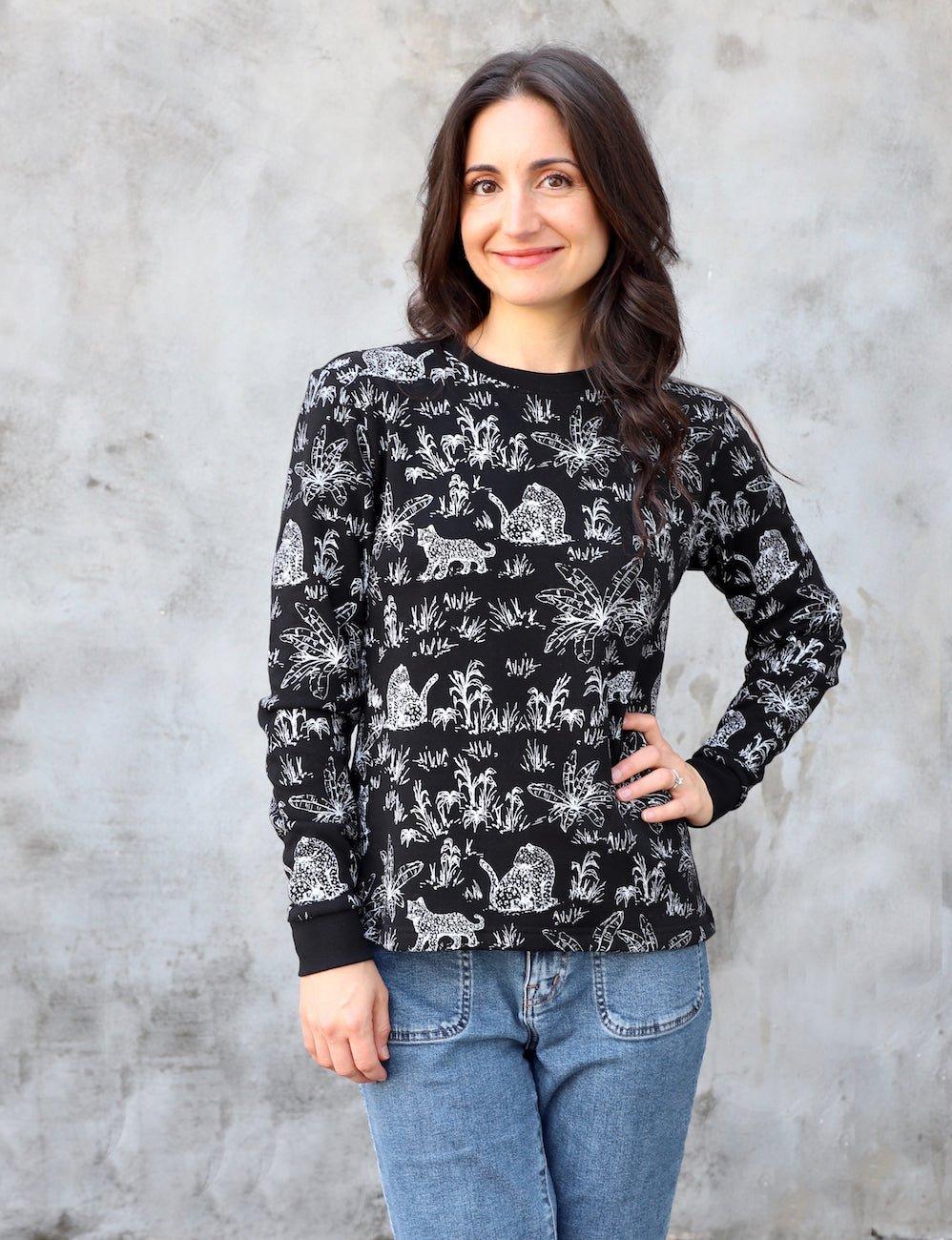 Tigress Black Organic Fleece Sweater