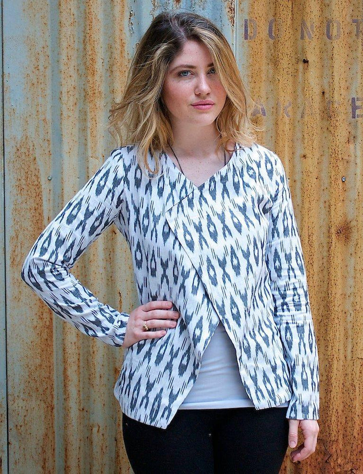 White Ikat Jacket : Pre-Loved